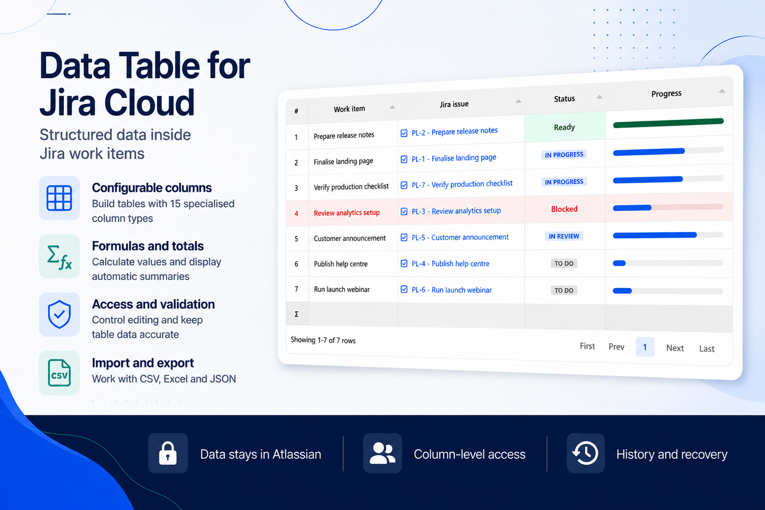 Data Table for Jira Cloud